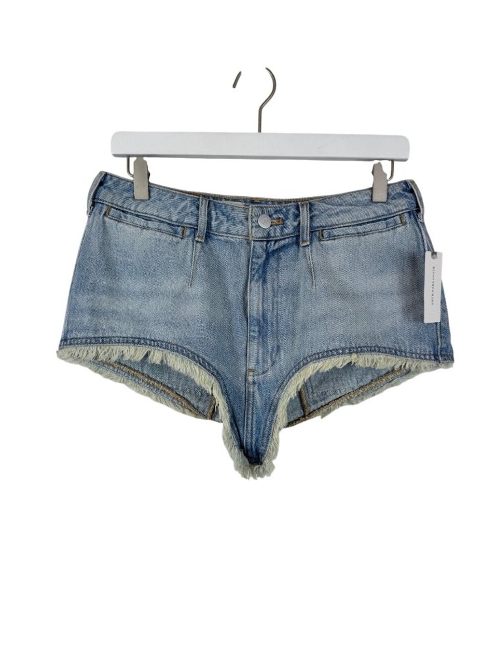 NEW Anthropologie Pilcro Denim High-Rise Frayed Hem Micro Cutoff Shorts Size 28